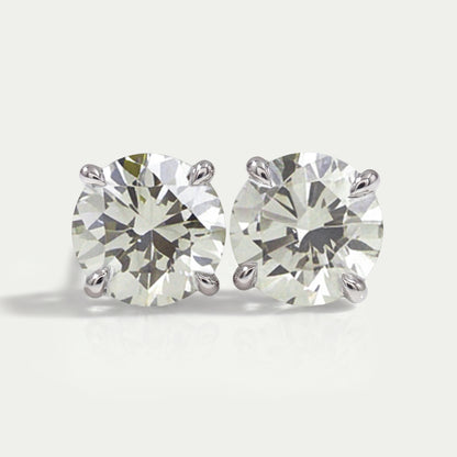 Green Lab Grown Round Diamond Earrings