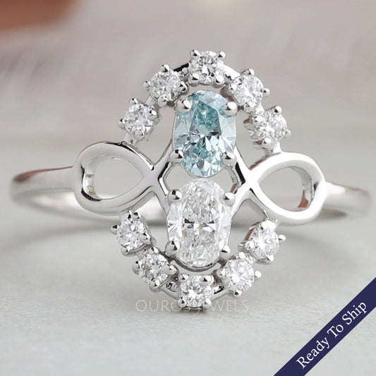 Oval Diamond Dainty Ring