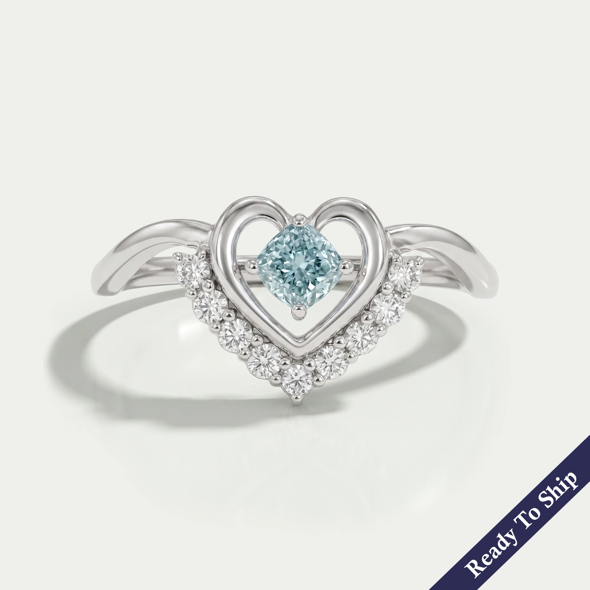 Heart Shape Cushion Diamond Dainty Ring