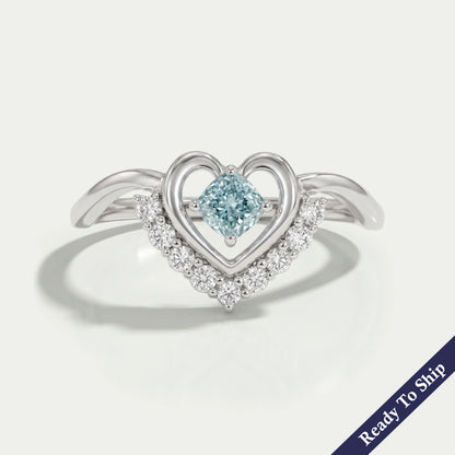 Heart Shape Cushion Diamond Dainty Ring