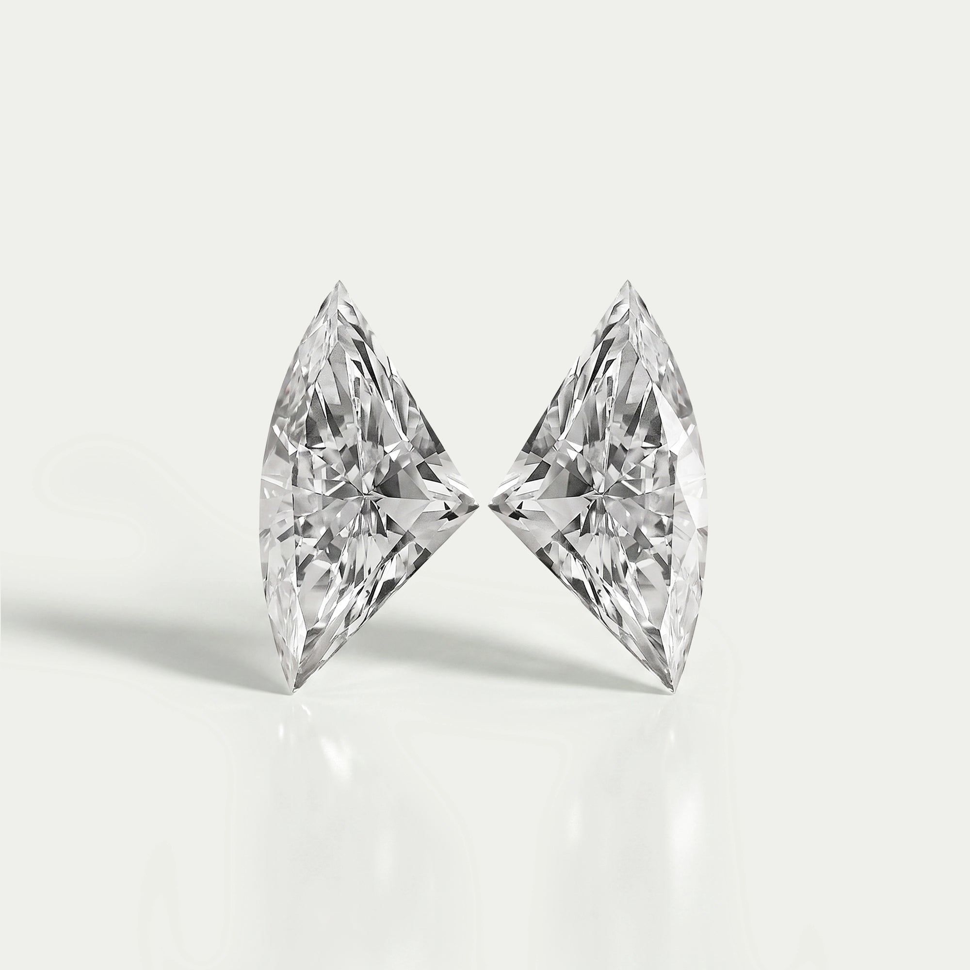 Antique Fan Cut Lab Diamond Pair Loose