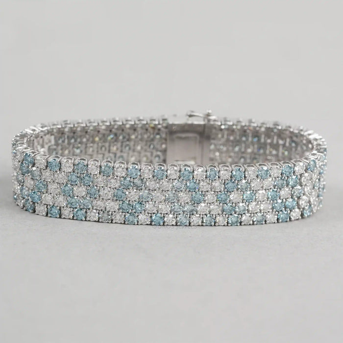 Blue Topaz Multi-Row Statement Bracelet