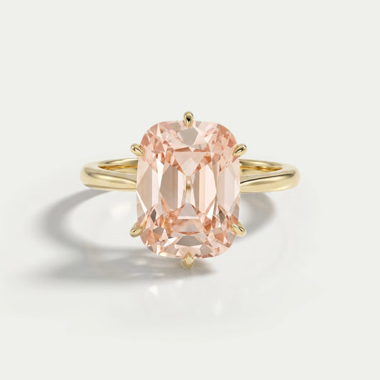 Fancy Intense Pink Old Mine Cushion Cut Solitaire Ring Ring