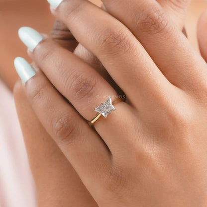Pink Butterfly Diamond Solitaire Proposal Ring