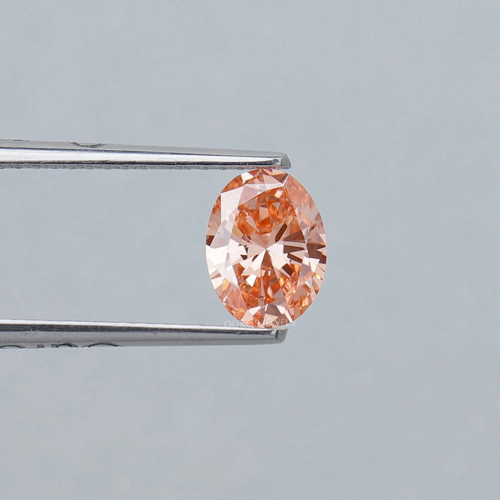 Fancy Vivid Pink Oval Cut Lab Grown Diamond