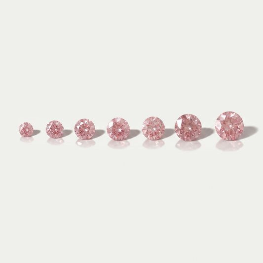 Fancy Pink Round Cut Lab Grown Diamonds