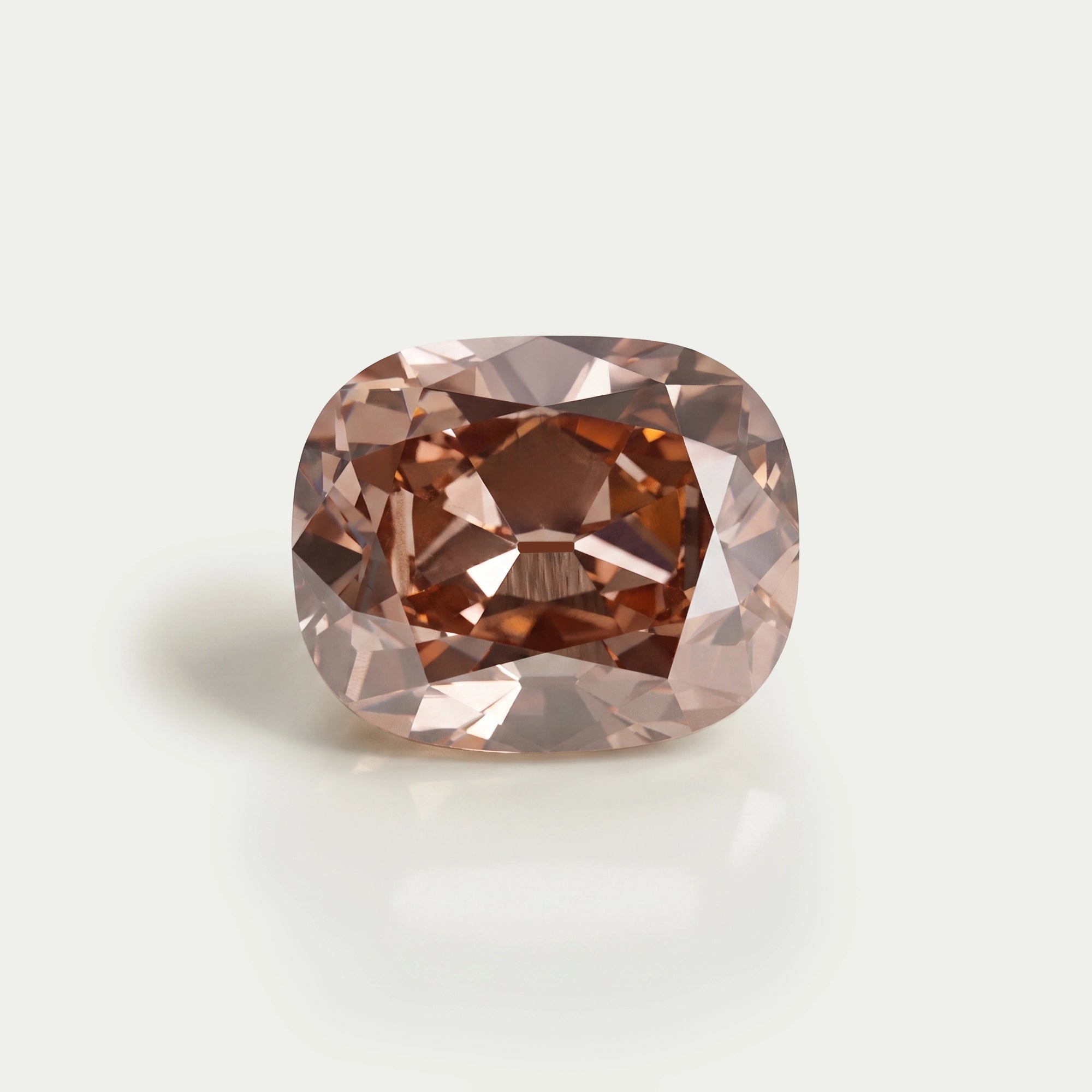 Pinkish Brown Cushion Cut Lab Made Diamond