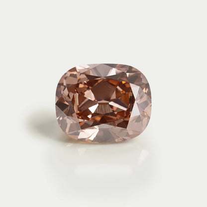 Pinkish Brown Cushion Cut Lab Made Diamond