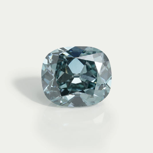 Bluish Green Cushion Cut Lab Created Diamond