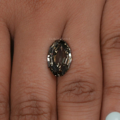 5.20 Carat Grey Oval Step Cut Diamond Loose