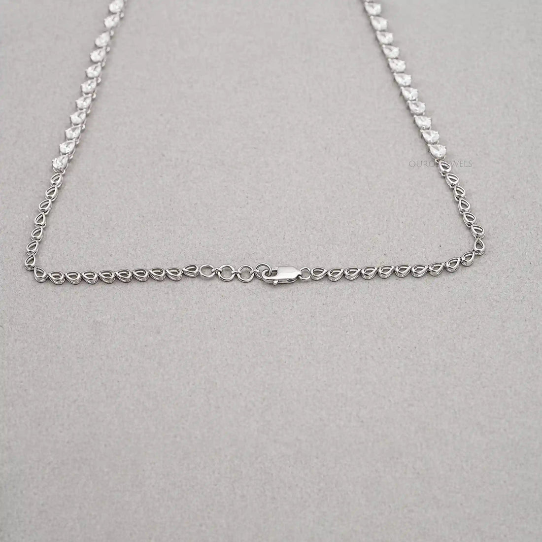 Pear And Round Shape Cluster Diamond Bridal Necklace Necklaces