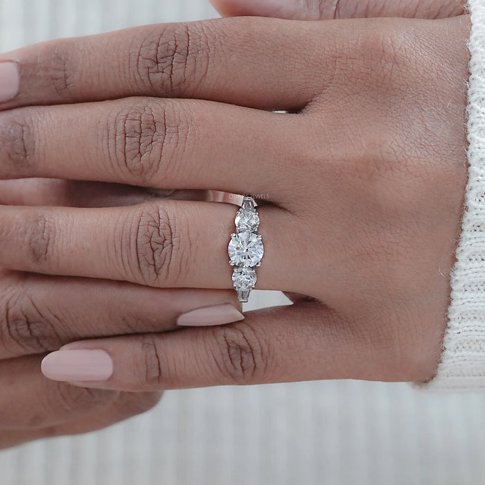 Five Stone Round Lab Diamond Engagement Ring