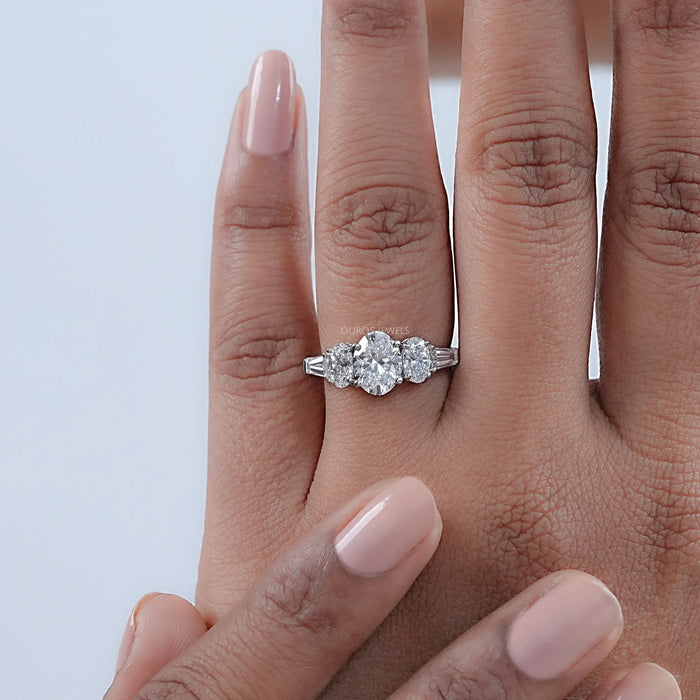 Five Stone Oval Lab Diamond Engagement Ring