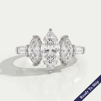 Five Stone Marquise Lab Diamond Engagement Ring