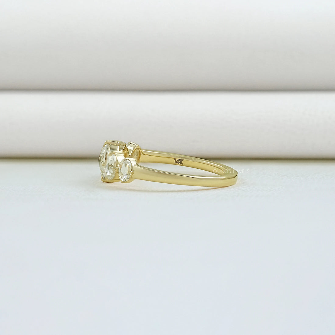 Five Stone Rose Cut Oval Diamond Ring