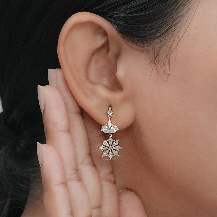 Floral Kite Diamond Drop & Dangle Earrings