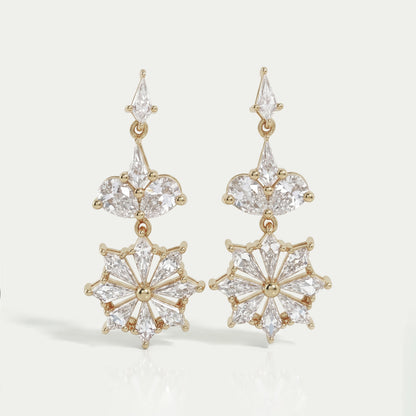 Floral Kite Diamond Drop & Dangle Earrings