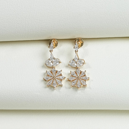 Floral Kite Diamond Dangle Earrings Earring