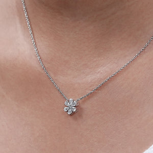 Round And Pear Cut Diamond Floral Pendant