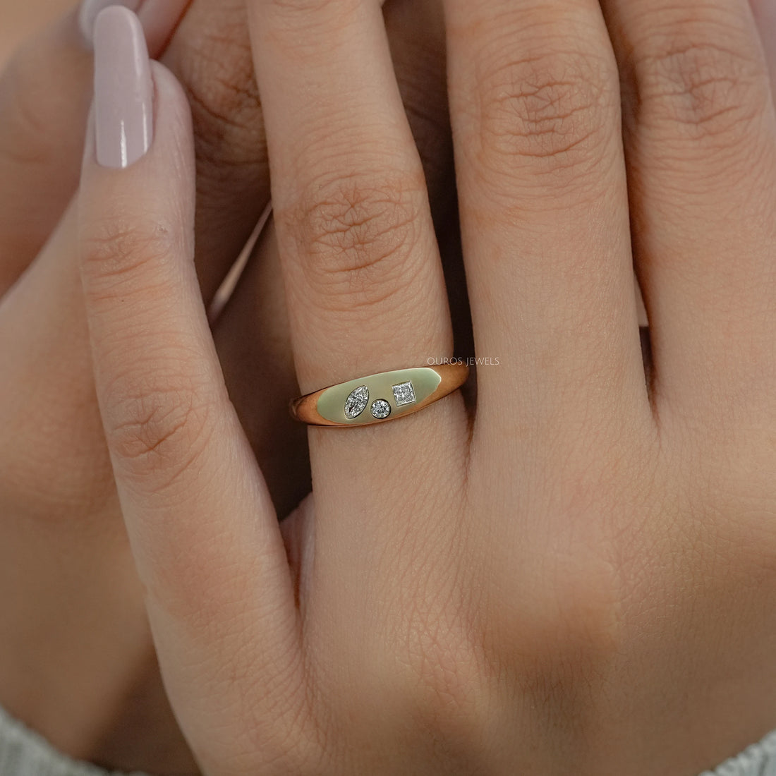 Multi Shape Diamond Flush Set Ring Rings