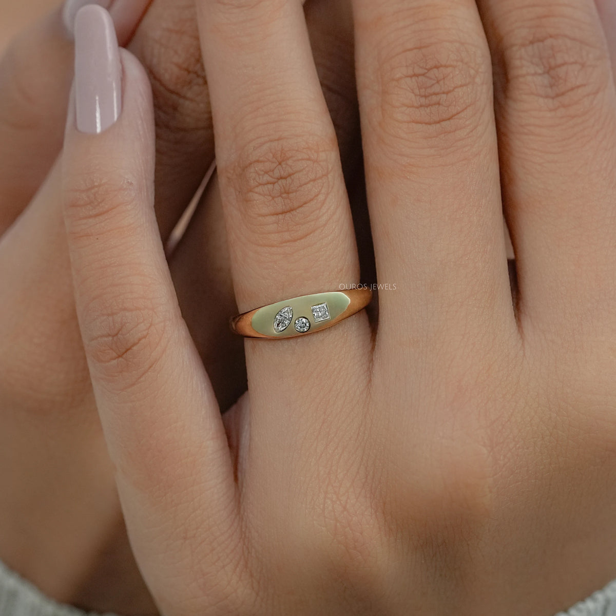 Multi Shape Diamond Flush Set Ring Rings