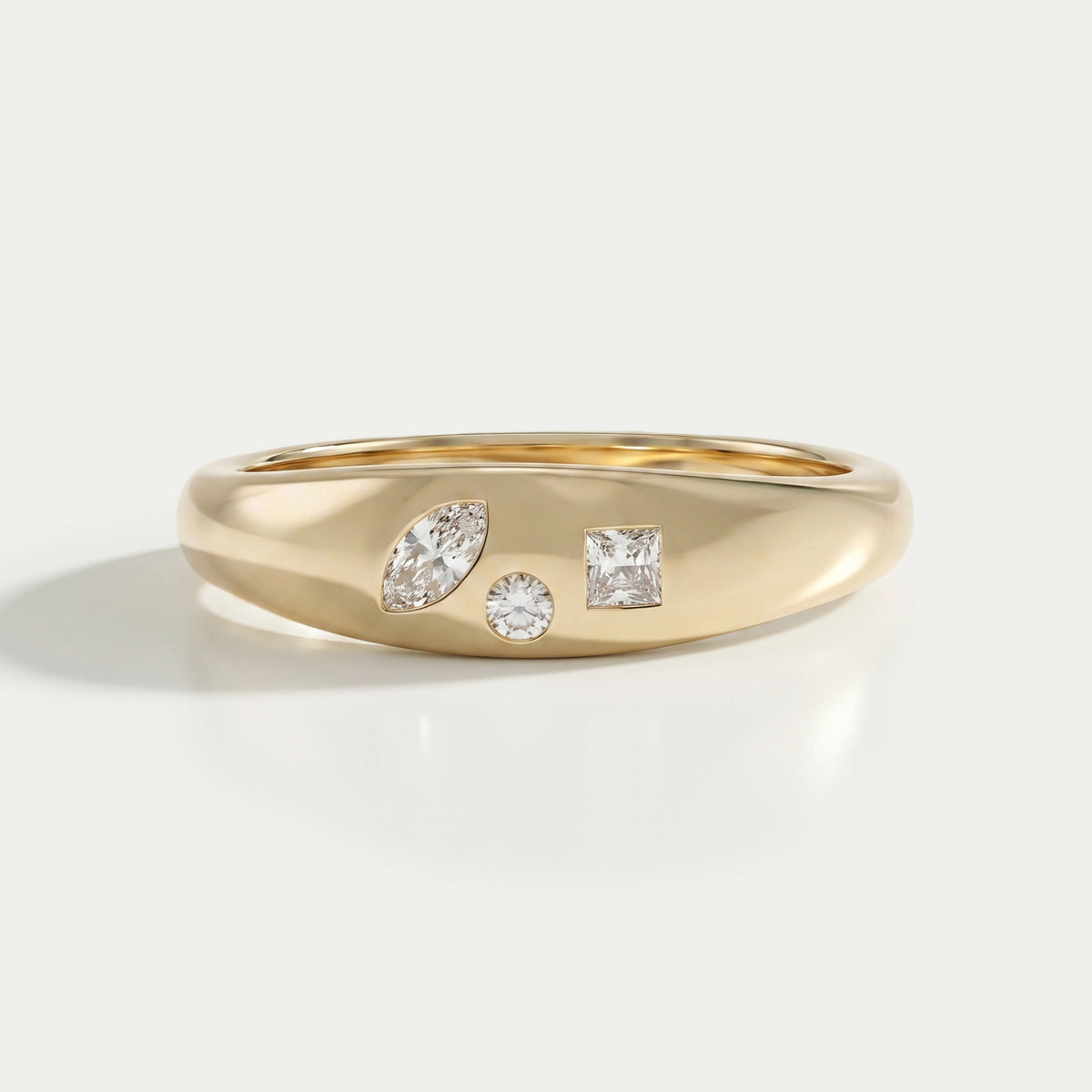 Multi Shape Diamond Flush Set Ring Rings
