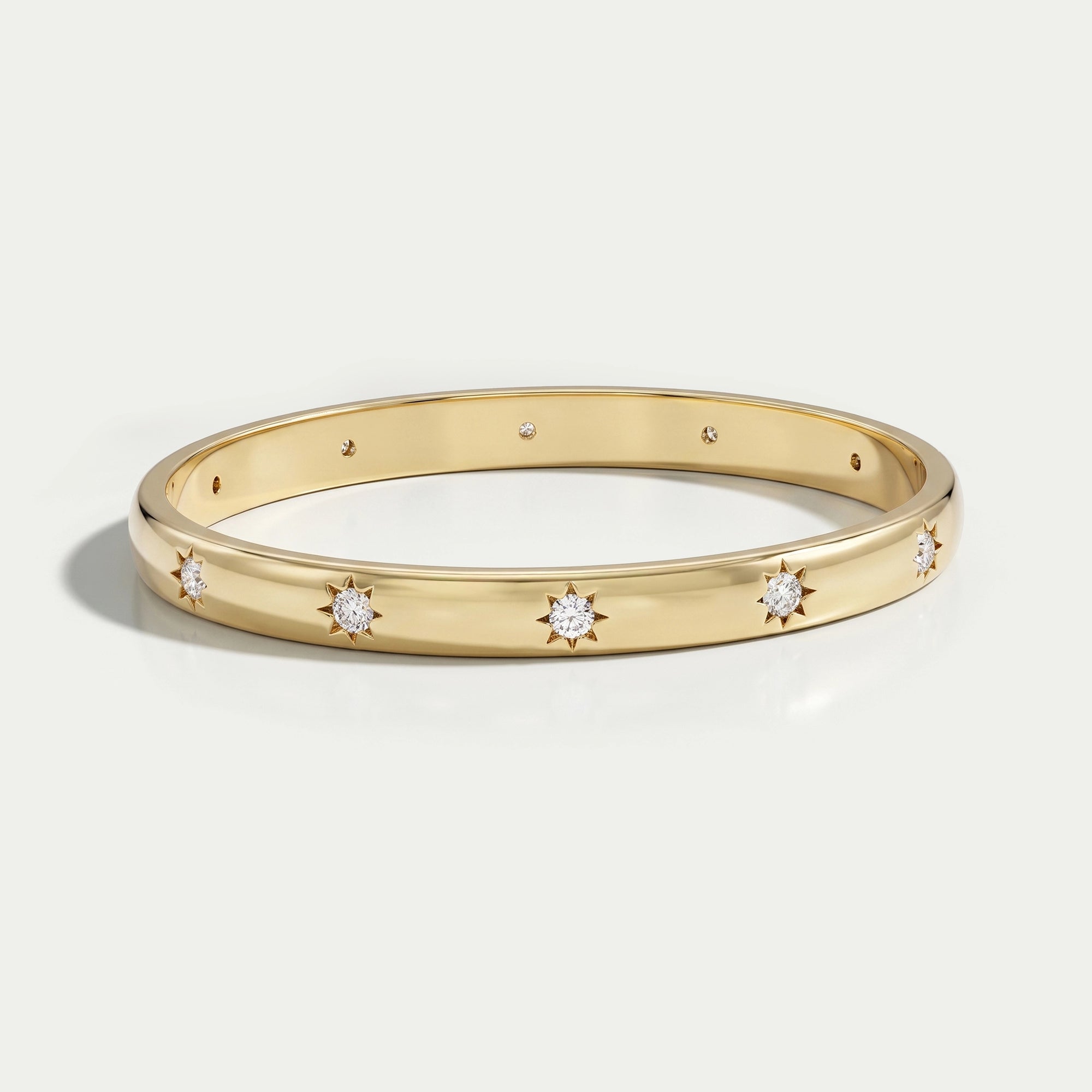 Flush Set Round Lab Grown Diamond Bangle