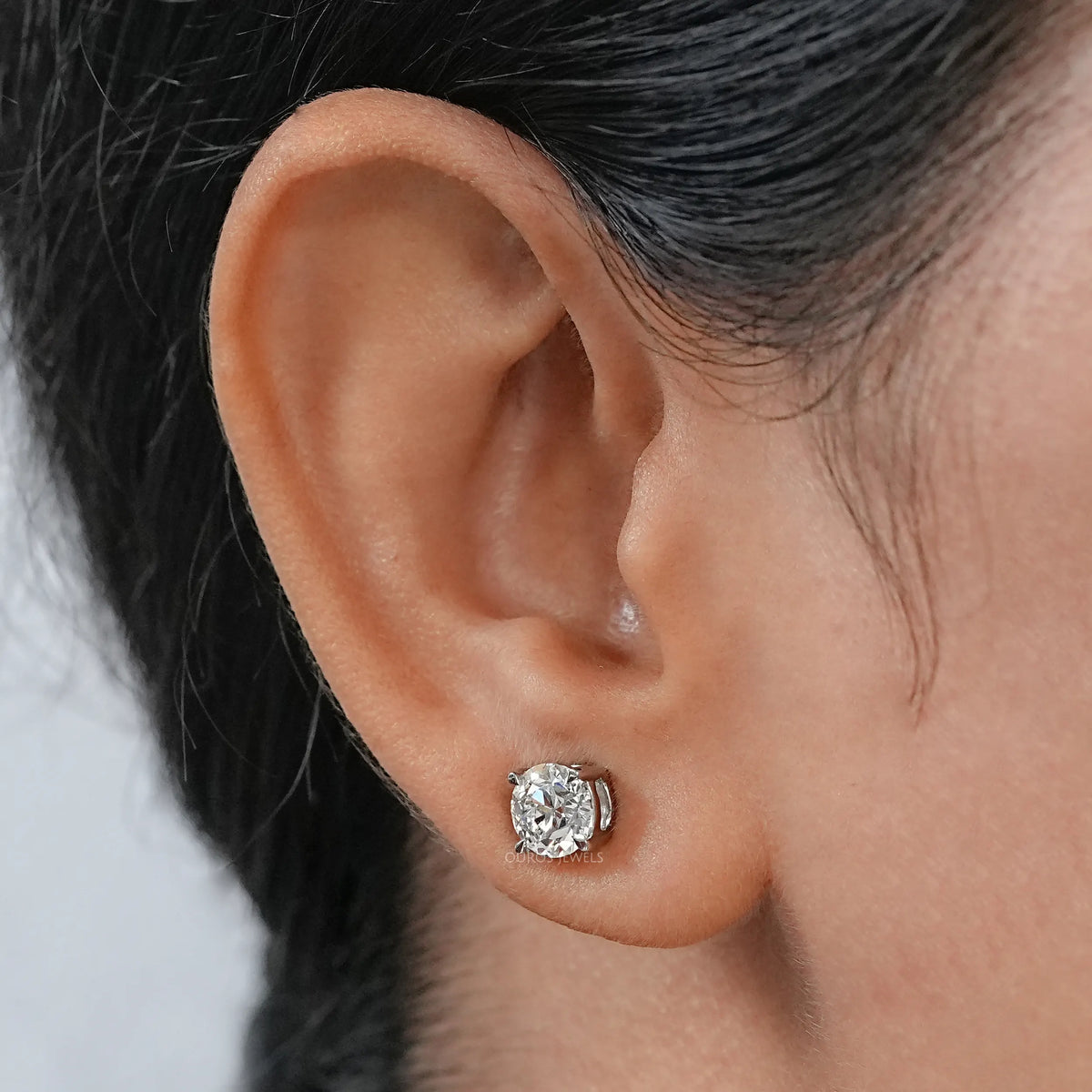 Old European (OEC) Round Cut Lab Diamond Stud Earring