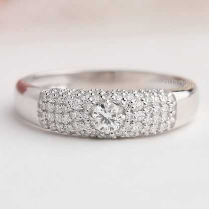 Mens Brilliant Round Cluster Diamond Ring