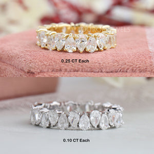 Pear Cut Lab Diamond Full Eternity Wedding Band