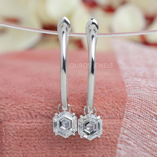 Hexagon Shape Drop And Dangle Earrings