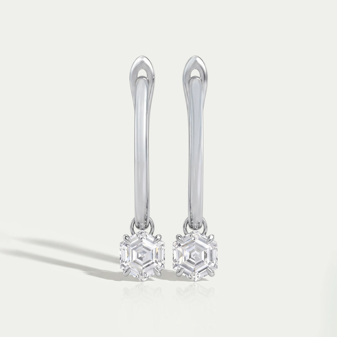 Hexagon Shape Drop And Dangle Earrings