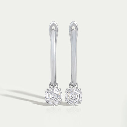 Hexagon Shape Drop And Dangle Earrings