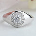 front view of round cut lab diamond white gold men's wedding ring