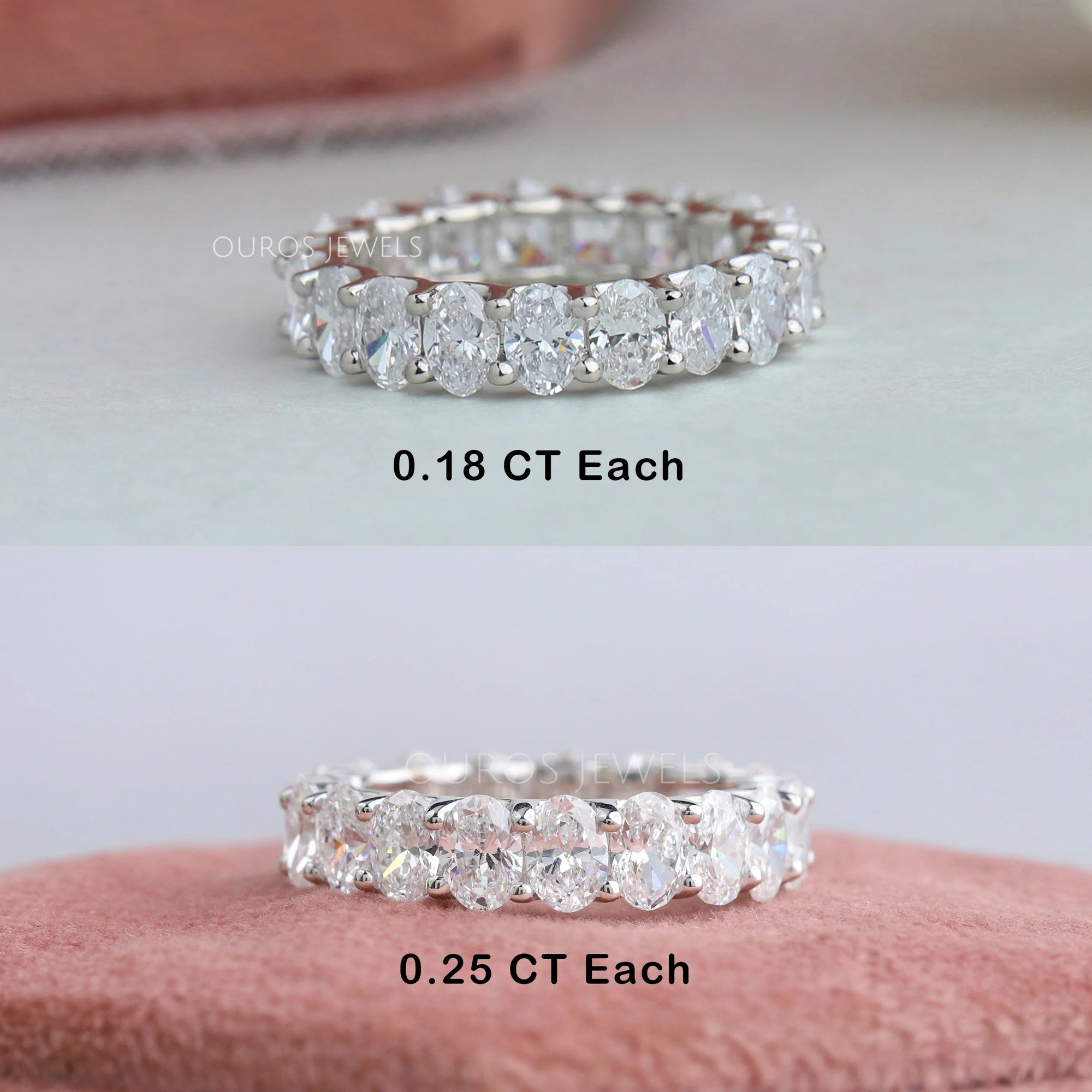 Oval Cut Lab Grown Diamond Eternity Band Rings