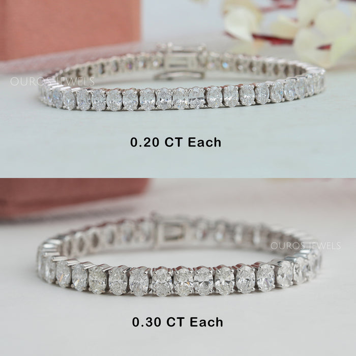 Oval Cut Lab Grown Diamond Tennis Bracelet