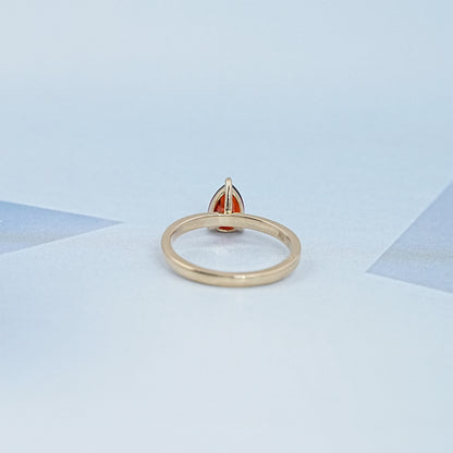 Garnet Pear Gemstone Solitaire Engagement Ring Ring