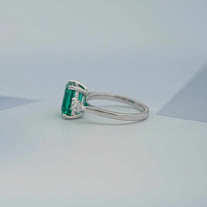 Emerald Gemstone Three Stone Ring