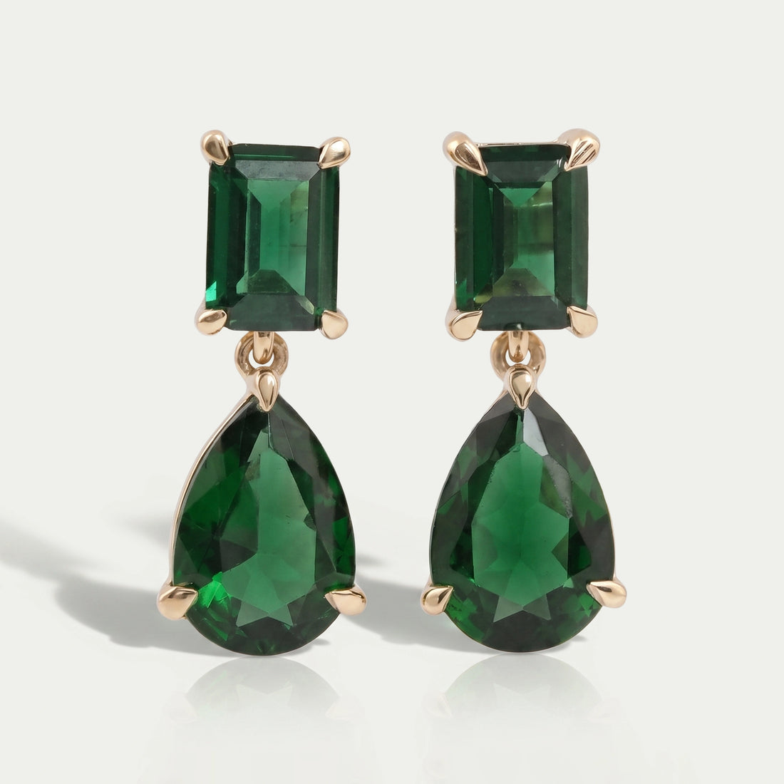 Green Gem Drop Earrings