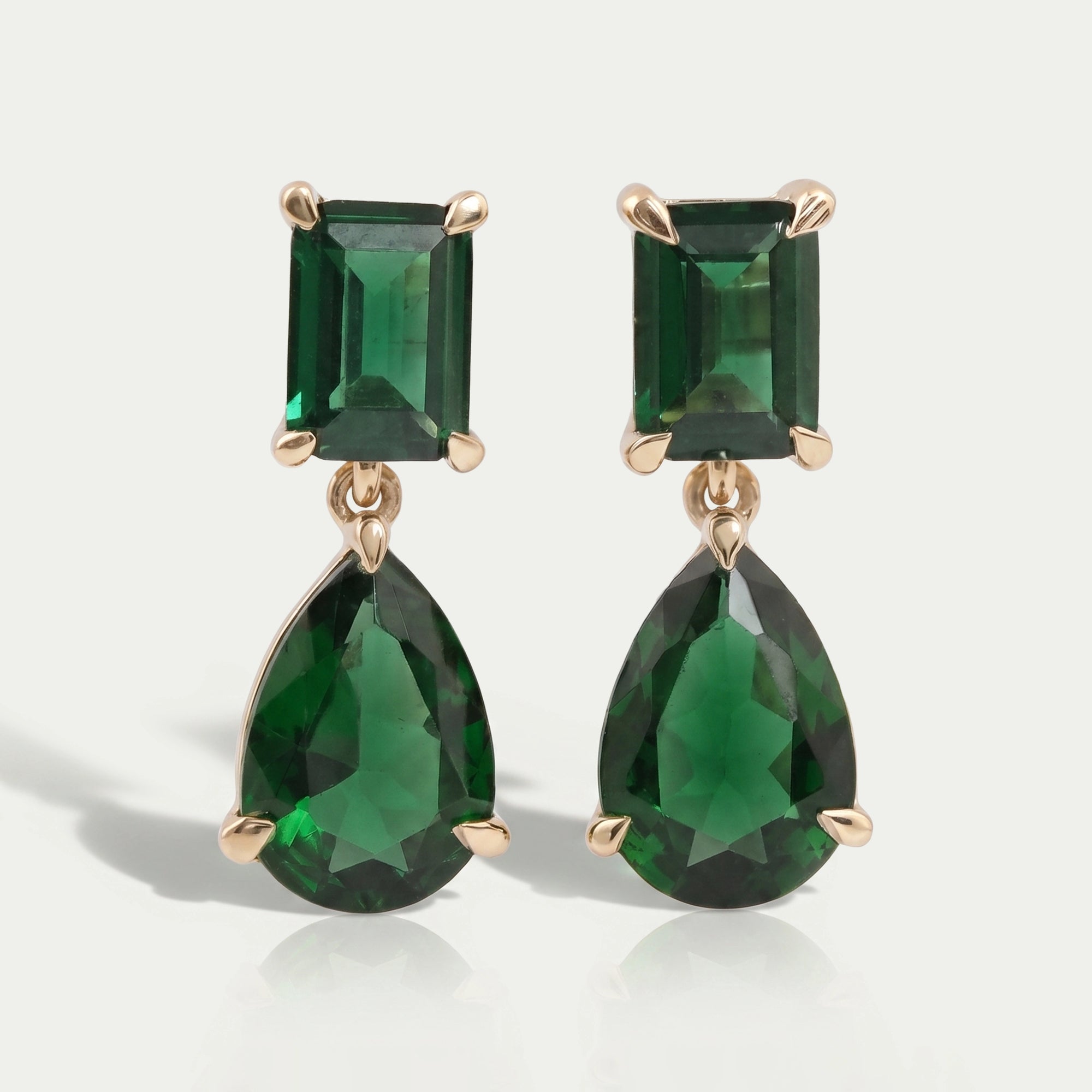 Green Gem Drop Earrings