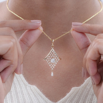 Portuguese Round Cut Lab Diamond Pendant Necklaces