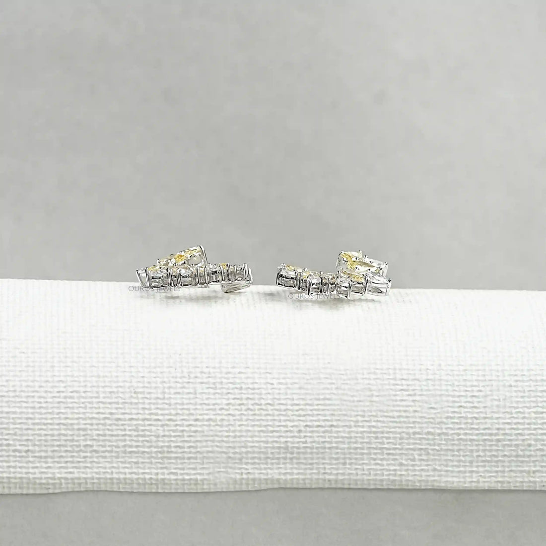 Yellow Pear Diamond Open Hoop Earrings Earring