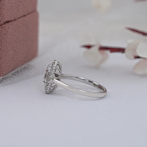 Oval Lab Grown Diamond Halo Promise Ring