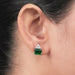 green gemstone and rinagle diamond stud earrings 