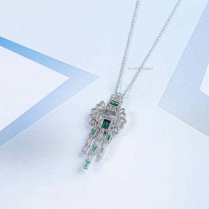 Diamond Cluster and Gemstone Pendant