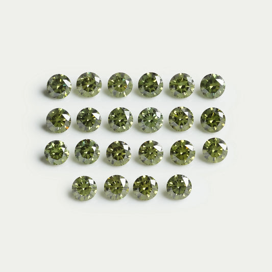 Green Round Cut Lab Made Diamond