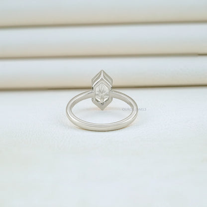 Half Bezel Dutch Marquise Diamond Solitaire Ring