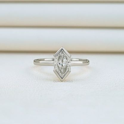 Half Bezel Dutch Marquise Diamond Solitaire Ring