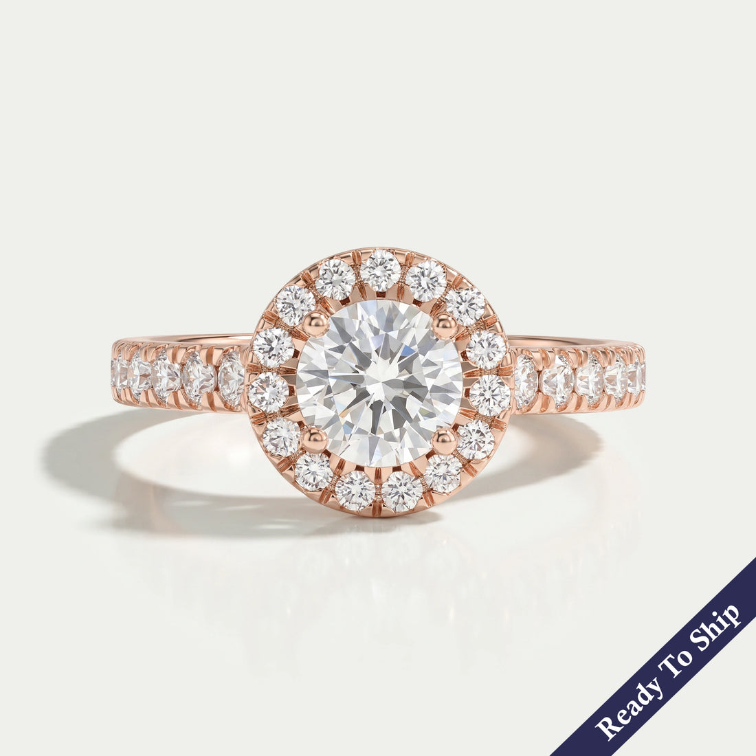 Round Cut Halo Diamond Engagement Ring Ring