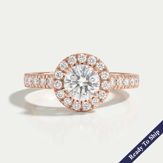 Round Cut Halo Diamond Engagement Ring Ring